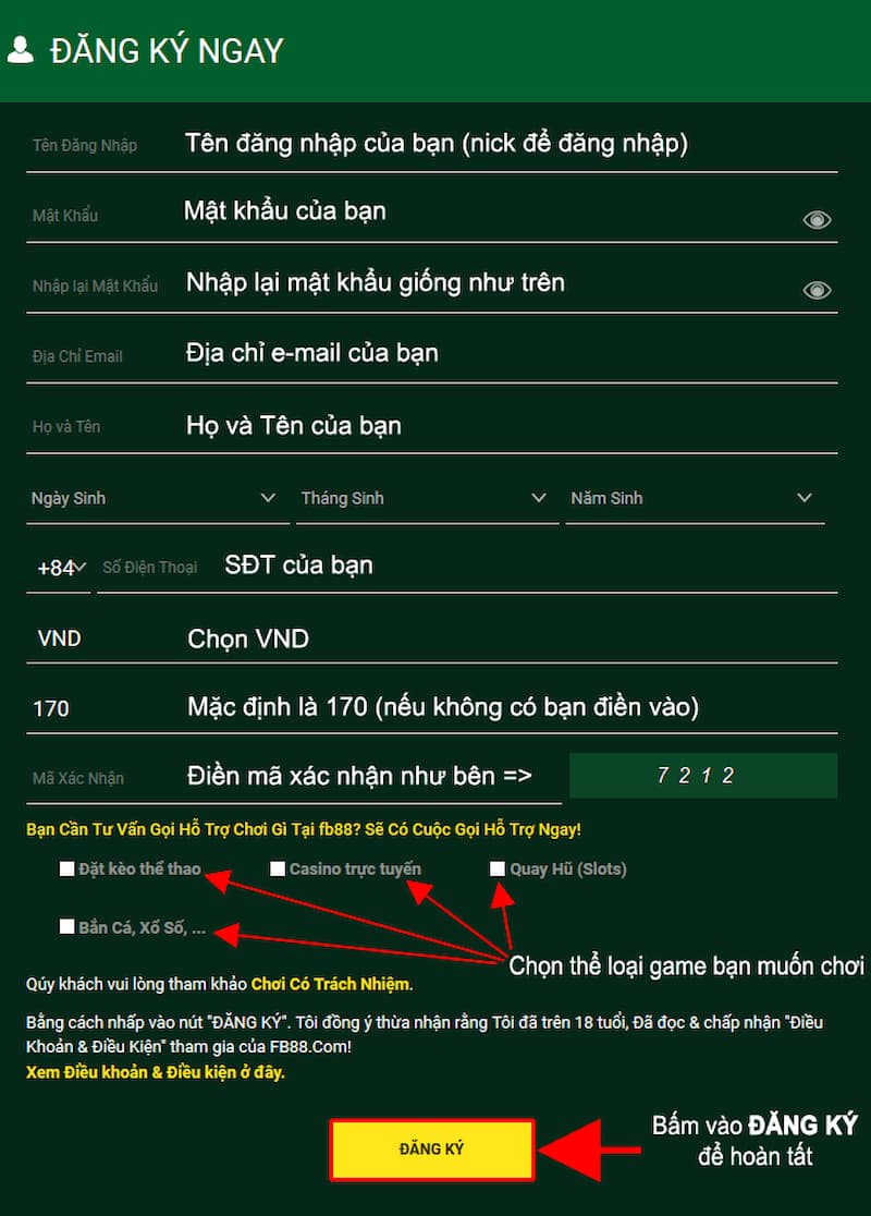 cách đăng ký qua điện thoại
