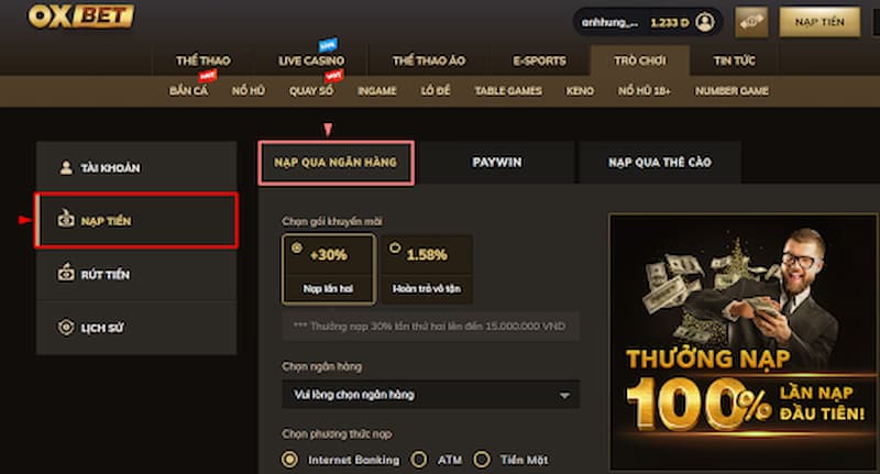 cần nạp tiền tài khoản game