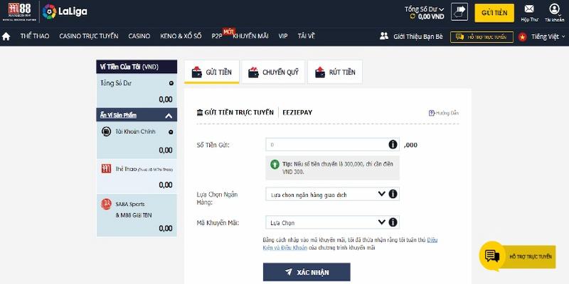 nạp tiền vào tài khoản