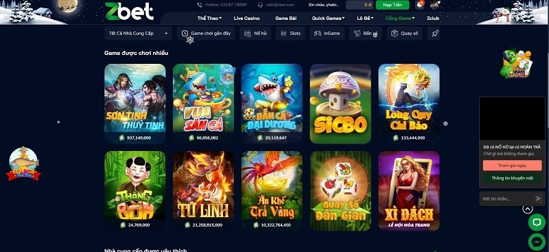 nhiều game cực cuốn